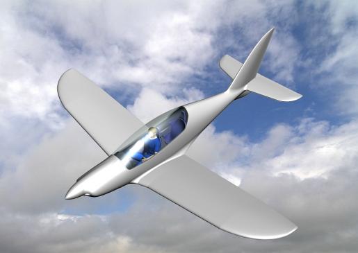 Shark 3D in clouds